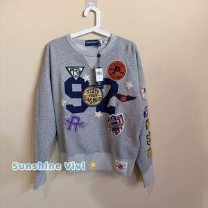 NWT POLO RALPH LAUREN Men Grey Fleece Pullover Sweatshirt CLASSIC FIT Small